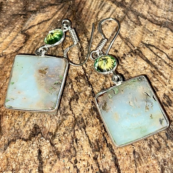 Chrysoprase Earrings 2” - Picture 7 of 12